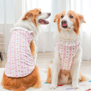 Breathable Cotton Dog Vest Thin Summer Coat for Border Collie Golden Retriever Corgi Doggie Shirt Cat Hairless Air Conditioning