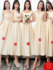 Maidsmaid Long Gown Sister Wedding Graduation Party Korean Style Fairy Atmosphere Dress Polyester Fiber One Shoulder Design
