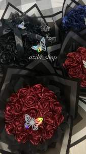 BUKET BUNGA PITA SATIN GLITER MODEL TERBARU tulisan dan kupu BUKET GRADUATIONULANG TAHUNHARI GURUHARI IBUWEDDINGANNIVERSARRY