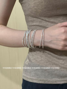 Stackable Wrapped Hand Ring Water Diamond Bracelet Minimalist Cool Design High-End Feeling Hand Jewelry Fashionable Korean Style