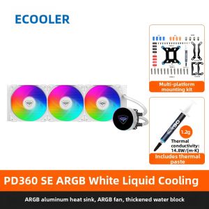 PCCooler | CPU Cooler with Fan for Desktop PC 360mm All-in-One Liquid Cooler with White Housing and Temperature Control
