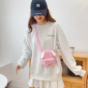 Tas Mini Sanrio 2in1 Ransel & Selempang Karakter Kuromi Melody Cinnamoroll – Bulu Lembut Cute