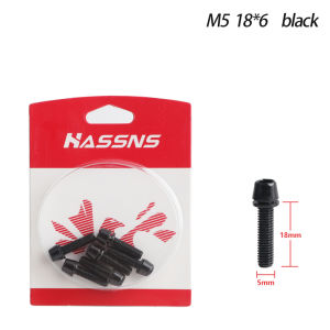 HASSNS Mtb Power Screws M5*18/20MM M6*18MM Bicycle Stem Bolts Mountain Bike Table Bolts Bridge Screws Cycling Stainless Steel