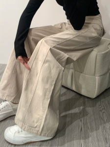 Quần Jeans Ống Thẳng Cạp Cao Màu Hạt Khô Cho Nữ Quần Dài Thường Ngày Mùa Hè Thường Ngày Quần Dài Làm Việc Quần Dài