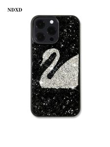 Luxury  Crystal Encrusted Silicone Phone Case for  17Promax Full Cover Glitzy Elegant Creative Digital Accessory