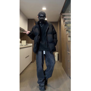 Cleanfit Jiujiang down Jacket Mens Winter Korean Wear Fancy Cotton-Padded Coat Bread Coat Stand Collar Thick Coat