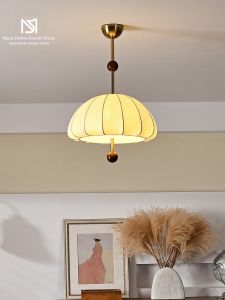 MOYU | Vintage French Cream Style Rattan & Wood Room Chandelier