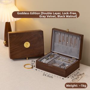 FANHAN | Luxury Solid Wood Two-layer Jewelry & Watch Box