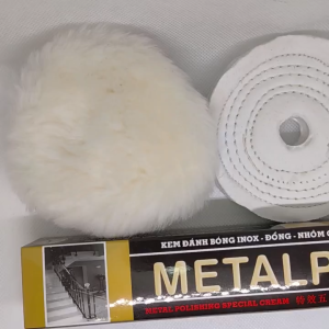 Bộ 3 sản phẩm đánh bóng lư đồng đánh bóng inox bằng máy siêu sạch nhanh kem phớt lông cừu vải trắng dùng cho máy mài 1 tấc- Dụng Cụ Cầm Tay Nam Thông tin Bộ sản phẩm đánh bóng bề mặt inox kim loại đánh bóng lư đồng siêu sạch nhanh