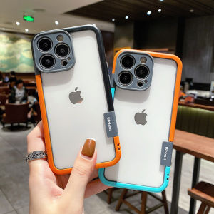 【 Only Frame No Back 】 CrashStar Fashion Contrasting Color Soft Silicone Cooling Phone Case For iPhone 15 14 Pro Max Plus 13 Pro Max Mini Creative Splicing Color Shockproof Phone Casing Cover With Full Cover Lens Camera Protection Hot Sale