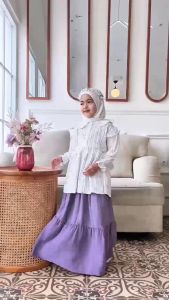 LYONA SETELAN ROK ANAK - ONE SET SKIRT BLOUSE KIDS PEREMPUAN 2-12 TAHUN BAHAN CRINKLE ALEVA KEKINIAN BY M2M