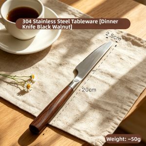 FANHAN | Elegant Wooden Handle Stainless Steel Cutlery Set