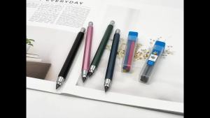 MROOFUL | 5.6mm Metal Drawing Pencil with 5.6mm 3box Leads Set Professional Sketch Mechanical Pencil Student Stationery(2Pen+3box Leads)