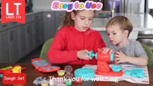 3 in1 Color Dough Kitchen Creations Set Ice Cream Noodle Hamburger Maker Machine for Boys Girls