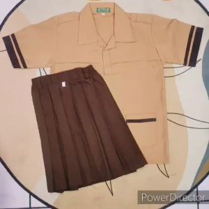 Seragam sekolah SD setelan pramuka siaga pendek-pendek perempuan set lengkap kelas 1-6 sd