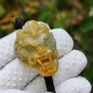 Earth & Wood Energy Jadeite Dragon Pendant – Harmonize Your Chi (Sku: pendant421)