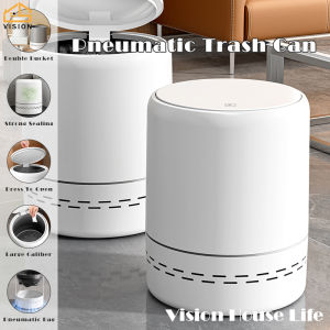 Vision 13L Press Type Trash Can Household Garbage Can with Automatic Adsorption Bag Cover Bathroom Waste Bin Kitchen Trash Bin Large Capacity Sorting Bins Living Room Bedroom Rubbish Bin Dustbin Storage Barrels