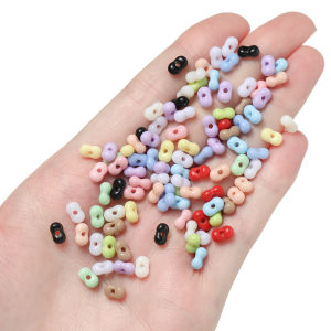 St.kunkka 4*6.5mm 100/200pcs hạt bằng acrylic nhiều màu sắc hạt đậu phộng hạt vòng tay tự làm vật liệu trang sức vòng cổ