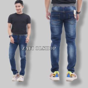 TERLARIS.!!!.Celana Jeans Panjang Pinggang Karet / Celana Jeans Panjang Pria / Celana Jeans Rip