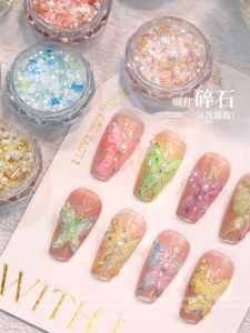 Nail Ornament Internet Hot Polarized Colorful Special-Shaped Gravel Pearl Decorative Diamond DIY Wear Nail Material Wholesale