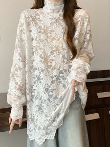 Winter Fashionable Lacy Top Loose Turtleneck