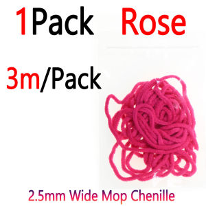 Bimoo 3M/Pack 2.5mm Mop Chenille Fly Tying Material For Caddisfly Mop Flies Nymphs Squirmy Worms Trout Grayling Fishing Lures