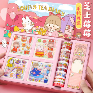 Cute Girl DIY Handmade 3D Stickers Paper No-Cut Label Cartoon Gift Box Set Decoration Reward Sticker Guka Kit for Children