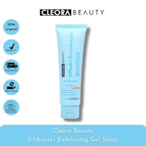 Cleora Beauty Exfoliating Gel 50gr With AHA BHA PHA - 3 Minutes Exfoliating Exfoliasi Wajah Untuk Wanita Pria With Niacinamide Mengangkat Sel Kulit Mati Smooth Brightening Skincare Peeling Face Scrub Eksfoliasi Pencerah