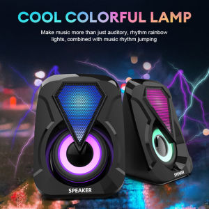 Raimondo Speaker Komputer Speaker Laptop Speaker Multimedia Super Bass 2.0 Channel Strong Bass L-9090 LED RGB Light With Volume Control
