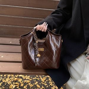 Movi Katie Túi xách nữ đô thị đơn giản khóa chuỗi hình thoi Túi Đưa Thư Đeo Vai