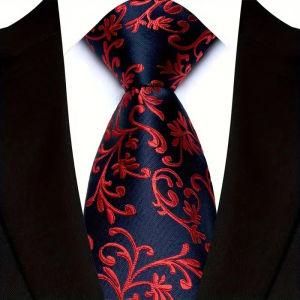 Cà Vạt Nam Cao Cấp 8CM Màu Đỏ Họa Tiết Sọc Kẻ Và Paisley Thiết Kế Thời Trang Chất Liệu Polyester Dệt Jacquard Thích Hợp Cho Công Việc Đám Cưới Tiệc Tùng.