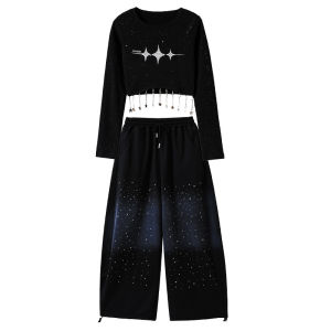 YUZHOUTUO | Jazz Dance Black Loose Outfit