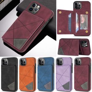 Matte CaseFor iPhone 16e 16 15 14 13 12 Pro Plus Max 2nd Slim Splice Wallet Retro Soft Pu Leather Flip Phone Stand Back Cover