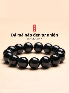 SIFUYUAN | Natural Black Agate Lucky Beads Bracelet