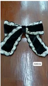 Victtoria velvet ribbon BW hairclip kep jepit rambut korea aksesoris pita rambut besar