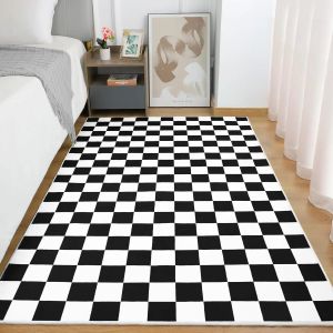 Checkerboard Pattern Carpet Various Styles With Blue Green Red Contrast Checkered Designs Non Slip Rug For Living Room Decor