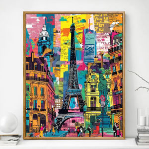 500/1000/1200/2000PCS Jigsaw Puzzle Colorful NYC Skyline Street Scene For Adults Stress Relief Relaxing Hobby Brain Teaser Gift