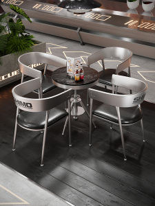 Industrial Style Dining Table And Chair Set for Cafe Tea Shop Leisure Area Restaurant Commercial Iron Art round Table