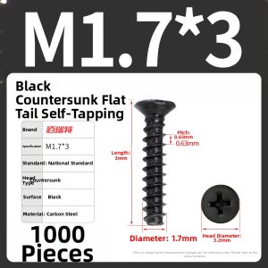 BAIRUITE | Cross Flat Head Self Tapping Countersunk Screws 304 Stainless Steel Nickel Plated