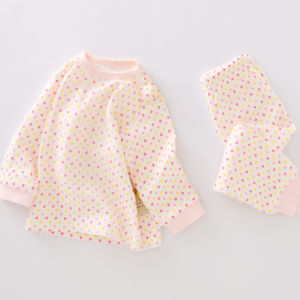 Childrens Cotton Pajamas Set Pure Cotton Shoulder Button Baby Home Clothes Autumn Clothes Boys And Girls Fluorescent Free