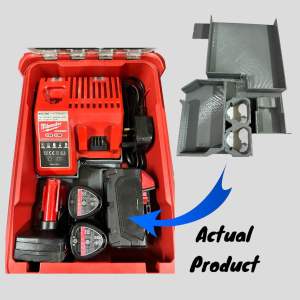 M12 Charger and Batteries Packout Insert Tray Holder