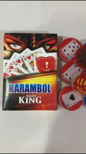 Biji Karambol Rangkap 2 Lapis Tebal 5 mm Motif Kartu Remi Master King / Random | koin krambol dua layer original | 1 set buah kerambol 5mm | coin bola carambol | anak carrom games