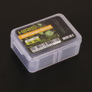 Hirisi AH204 20Pcs Carp Fishing Anti-Tangle Sleeves 30mm Camo Brown Rubber Hook Line Sleeves for Ronnie Rig Carp Terminal Tackle
