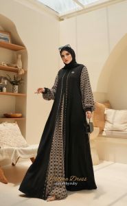 Padma dress gamis elegan motif cantik simple busui friendly