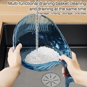 Multifunctional draining basket kitchen basin panning rice storage