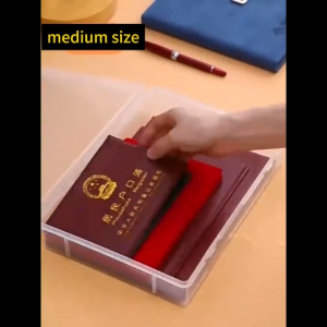 Thickened Plastic File Organizer Box Dust & Moisture Proof Document Case Wear Resistant Paper Storage Container for Office Document Arrangement