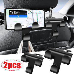 2pcs Muiltifunction Car Back Seat Double Hook Headrest Hanger Handbag Bag Hanging Holder Interior Organizer Storage Hook Car Interior