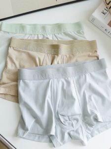 Men Underwear Boys Modal Cotton Plaid Breathable Boxers Minimalist Letters Boxer Mid Waist Shorts