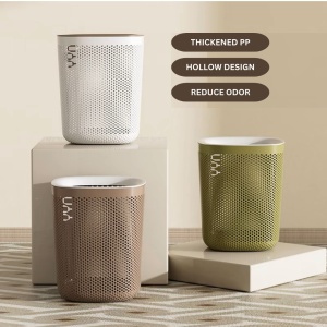 Ready Stock 12L/18L Simple Aesthetic Muji Japanese Style Anti Odor Dustbin Kitchen Large Dustbin Room Office Toilet Trash Bin Trash Can Rubbish Garbage Cantik Tong Sampah Plastik PP Besar Dapur Moden Bilik Tidur Bilik Mandi Tandas Pejabat Buang Sampah