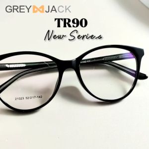 Grey Jack Frame Kacamata Bahan TR+Acetate Model Cat Eye Oval Style Wanita Bisa Minus 21023